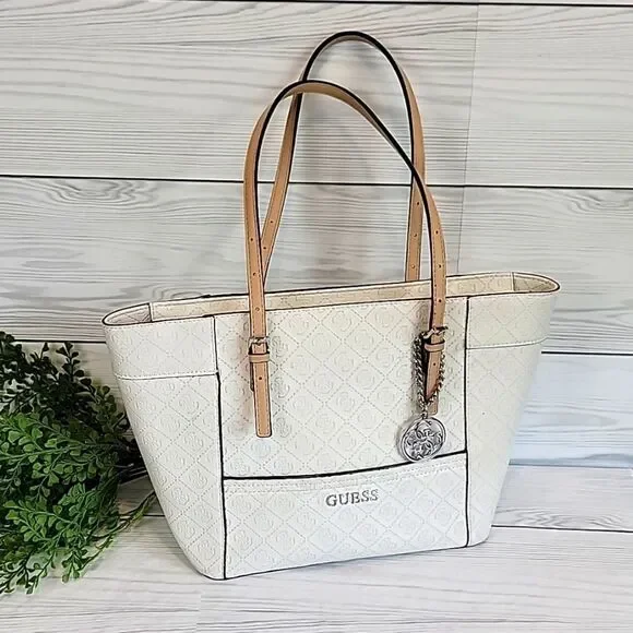 Delaney Guess Logo Tote Bag Guess Bags Guess Delaneybag Logo Print